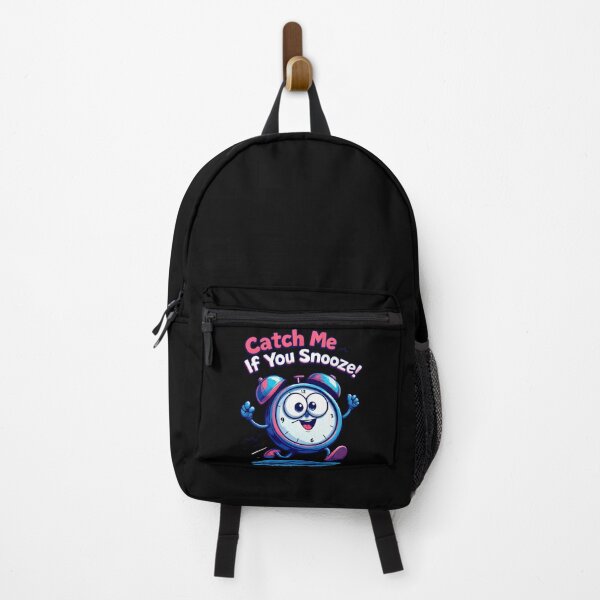 Item preview, Cartoon clock running with caption catch me if you snooz designed and sold by cafegrafis.
