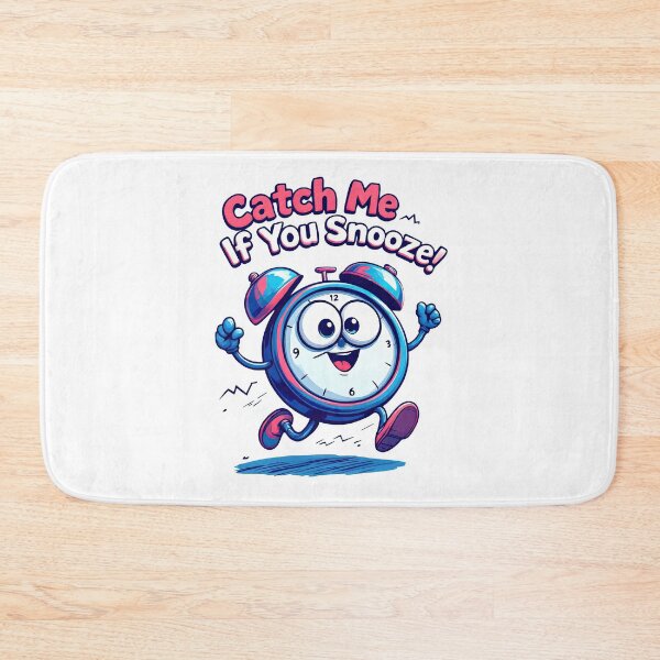 Item preview, Cartoon clock running with caption catch me if you snooz designed and sold by cafegrafis.