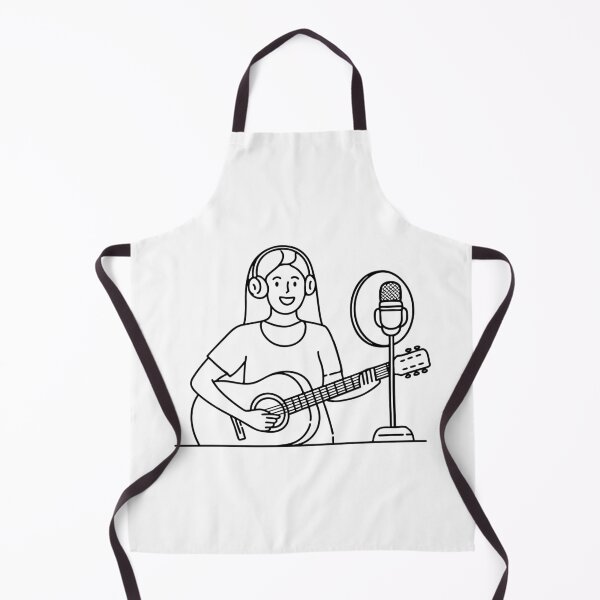 Item preview, Musician wear headset playing guitar in front of a recording mic designed and sold by rasagamastore.