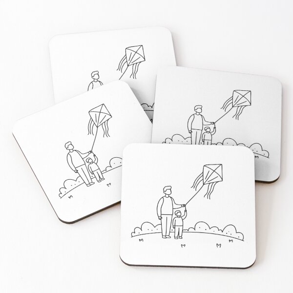 Item preview, Father and son flying a kite in a breezy open field hill designed and sold by rasagamastore.
