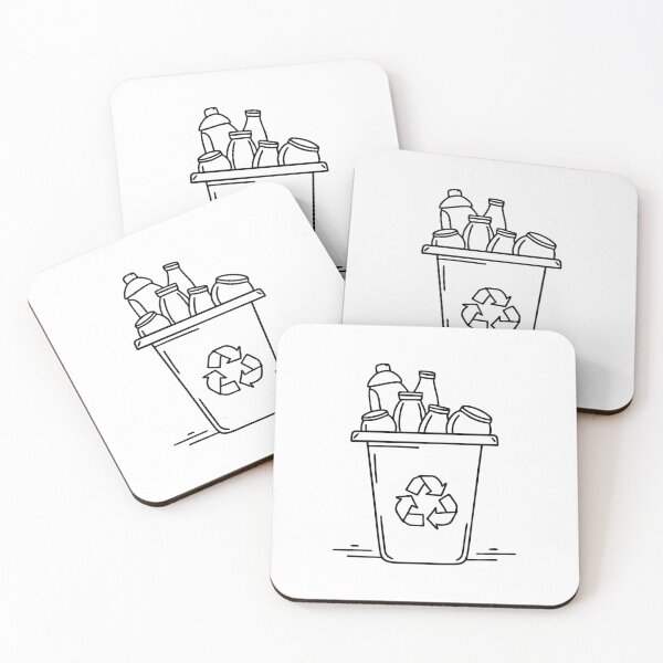 Item preview, Plastic cups and cans in a recycling bin on a street designed and sold by rasagamastore.