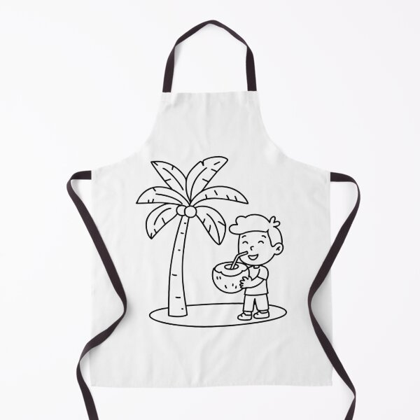 Item preview, Child drinking coconut water with straw under a palm tree designed and sold by rasagamastore.