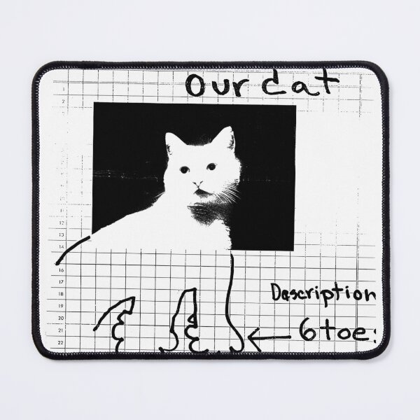 Item preview, Missing Cute White Cat Portrait Illustration  designed and sold by TellUsTheStory.