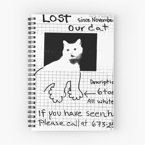 Item preview, Missing Cute White Cat Portrait Illustration  designed and sold by TellUsTheStory.