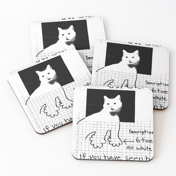 Item preview, Missing Cute White Cat Portrait Illustration  designed and sold by TellUsTheStory.
