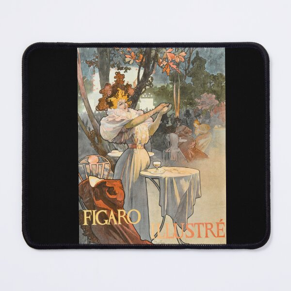 Item preview, Figaro Illustr Cover by Alphonse Mucha c.1896 | Art Nouveau Magazine Poster | Elegant Vintage French Woman Wall Art Print designed and sold by artofuniverse.
