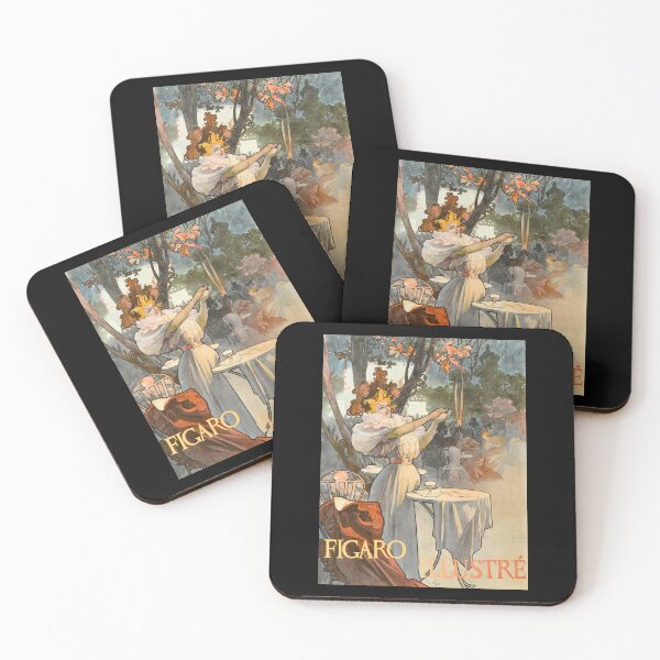 Item preview, Figaro Illustr Cover by Alphonse Mucha c.1896 | Art Nouveau Magazine Poster | Elegant Vintage French Woman Wall Art Print designed and sold by artofuniverse.