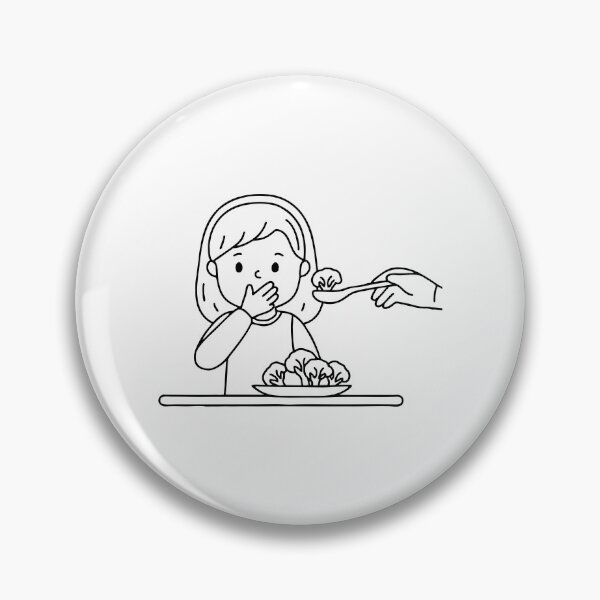 Item preview, Child refusing to eat broccoli by covering mouth with hand while food spoon is near designed and sold by rasagamastore.