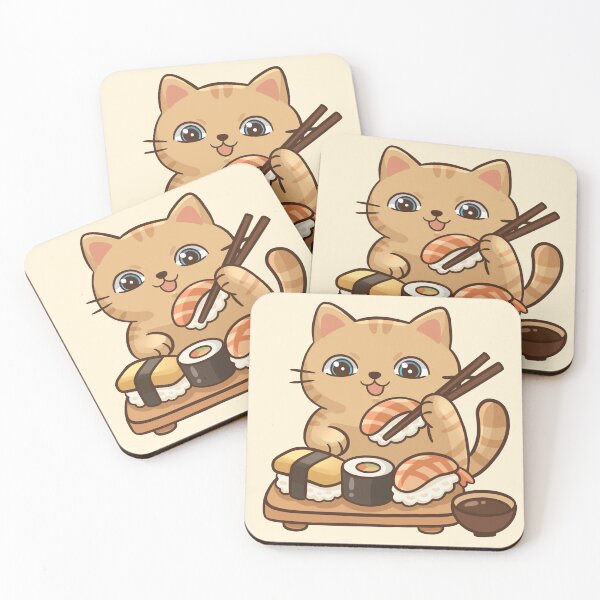 Item preview, Neko Loves Sushi designed and sold by Aichan01.
