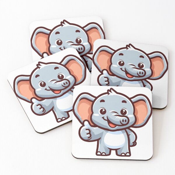 Item preview, Friendly Elephant Thumbs Up – Cute Cartoon Animal Art designed and sold by Confuzz1ed.