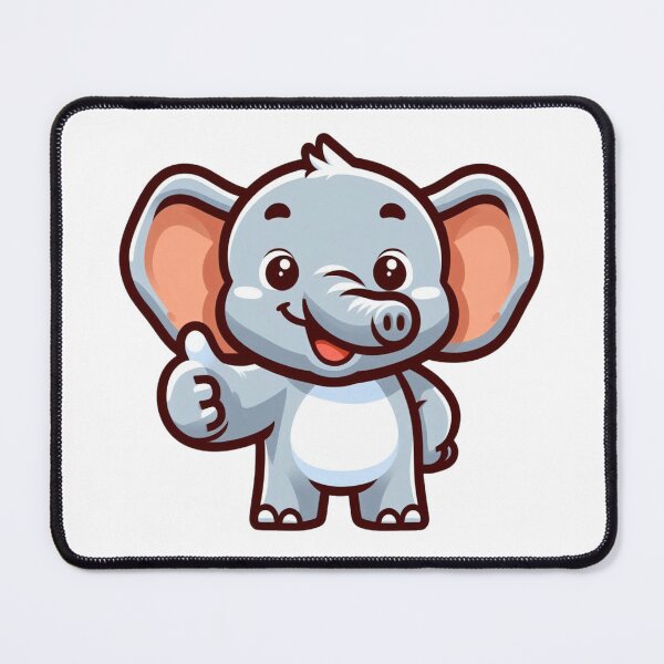 Item preview, Friendly Elephant Thumbs Up – Cute Cartoon Animal Art designed and sold by Confuzz1ed.
