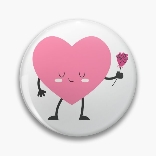 Item preview, Cartoon heart character with face, hands and feet. Love symbol with rose.  designed and sold by Tanysha54.