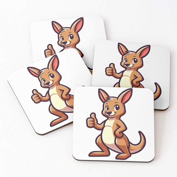 Item preview, Cartoon Kangaroo Thumbs Up – Happy Aussie Animal Art designed and sold by Confuzz1ed.