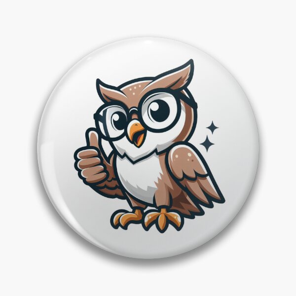 Item preview, Smart Owl Thumbs Up – Clever Animal Cartoon designed and sold by Confuzz1ed.
