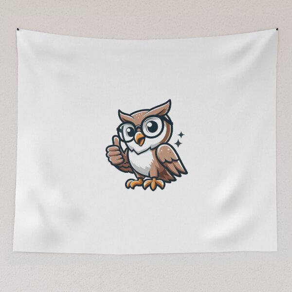 Item preview, Smart Owl Thumbs Up – Clever Animal Cartoon designed and sold by Confuzz1ed.