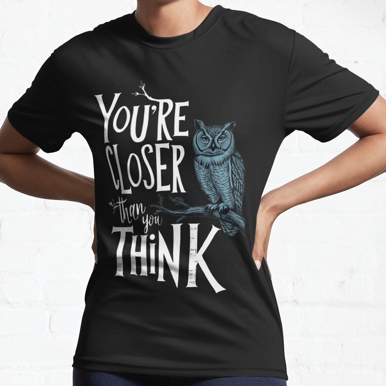 Medieval Fantasy Owl Mystery Lovers Book Club Quote Active T-Shirt