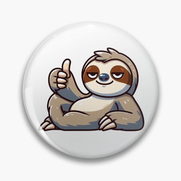 Item preview, Sleepy Sloth Thumbs Up – Relaxed Animal Cartoon designed and sold by Confuzz1ed.
