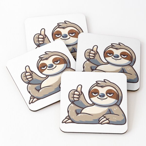 Item preview, Sleepy Sloth Thumbs Up – Relaxed Animal Cartoon designed and sold by Confuzz1ed.
