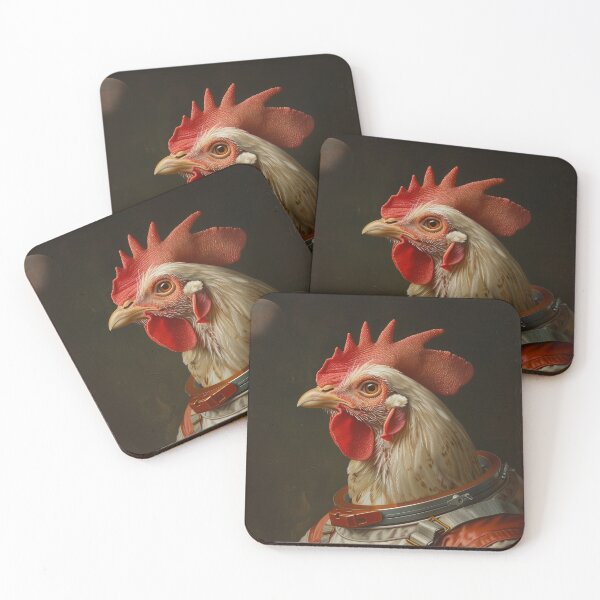 Item preview, Chicken Astronaut Portrait – Funny Space Chicken Art Print, Quirky Animal Illustration designed and sold by baggycatsworld.