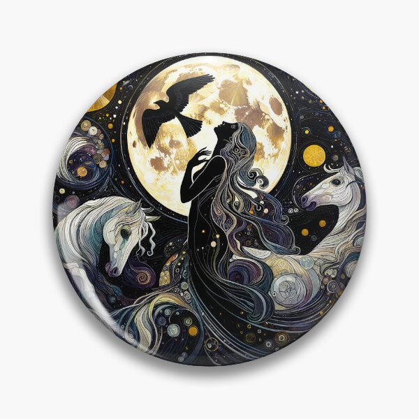 Item preview, Rhiannon, the Night Queen | Moonlight Celtic Wall Art designed and sold by Stoneflower-Art.