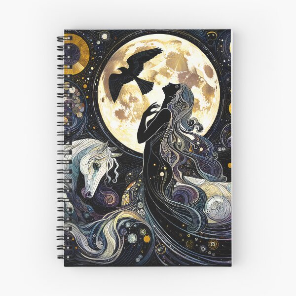 Item preview, Rhiannon, the Night Queen | Moonlight Celtic Wall Art designed and sold by Stoneflower-Art.