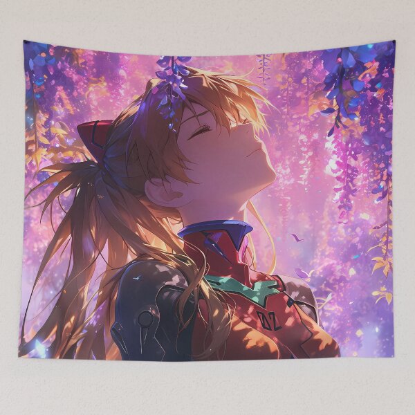 Item preview, Neon Fiery Wisteria Embrace Asuka Langley Soryu Evangelion Anime designed and sold by earlobejerk.