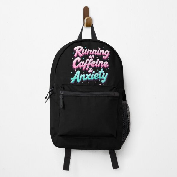 Item preview, Running on Caffeine & Anxiety – Retro Neon Bubble Font Sticker designed and sold by WakeUpYourBrain.