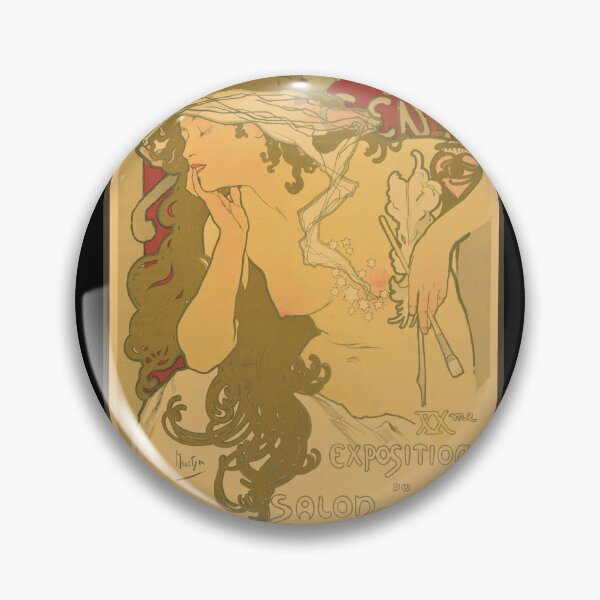Item preview, Salon des Cent Poster by Alphonse Mucha | Art Nouveau Exhibition Print | Vintage French Wall Art | Elegant Woman Decorative Poster designed and sold by artofuniverse.