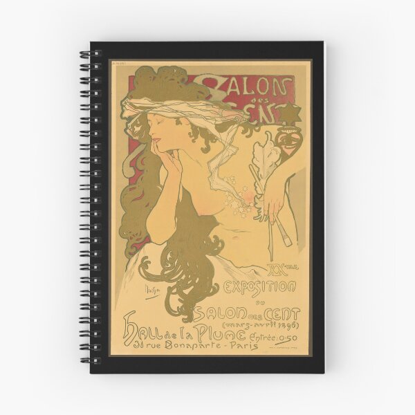 Item preview, Salon des Cent Poster by Alphonse Mucha | Art Nouveau Exhibition Print | Vintage French Wall Art | Elegant Woman Decorative Poster designed and sold by artofuniverse.