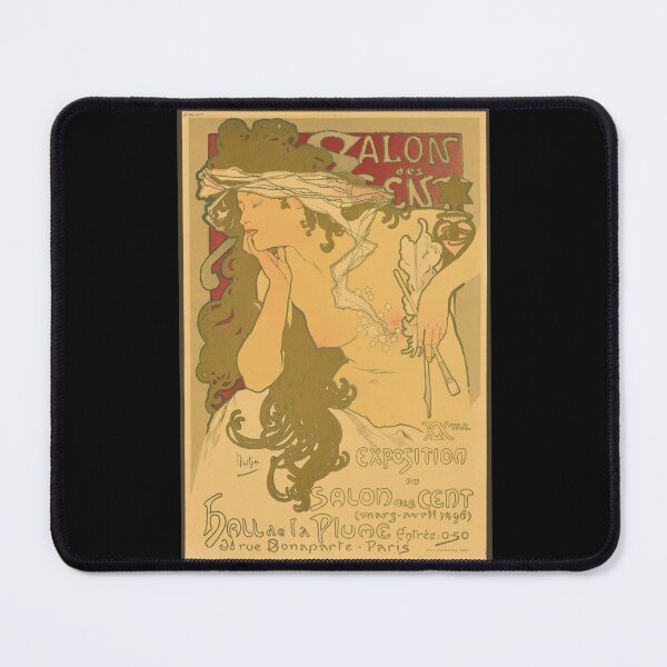 Item preview, Salon des Cent Poster by Alphonse Mucha | Art Nouveau Exhibition Print | Vintage French Wall Art | Elegant Woman Decorative Poster designed and sold by artofuniverse.