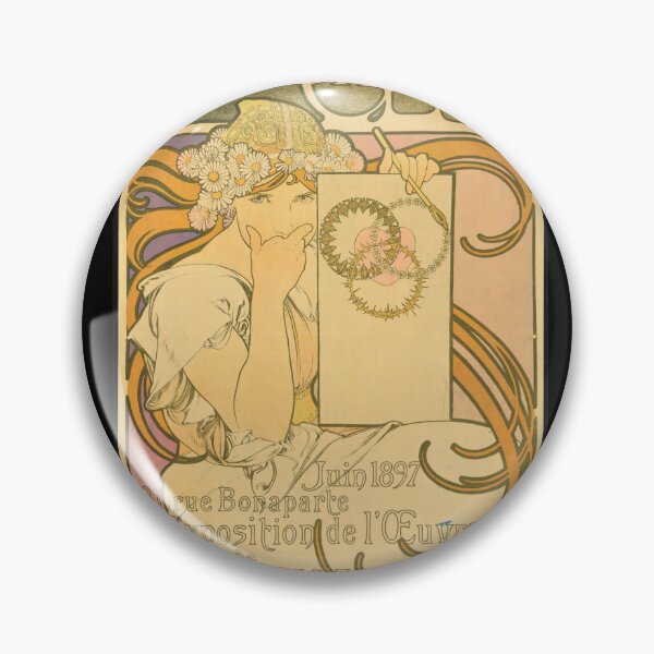 Item preview, Salon des Cent Poster by Alphonse Mucha | Art Nouveau Exhibition Print | Vintage French Wall Art | Elegant Woman Decorative Poster designed and sold by artofuniverse.