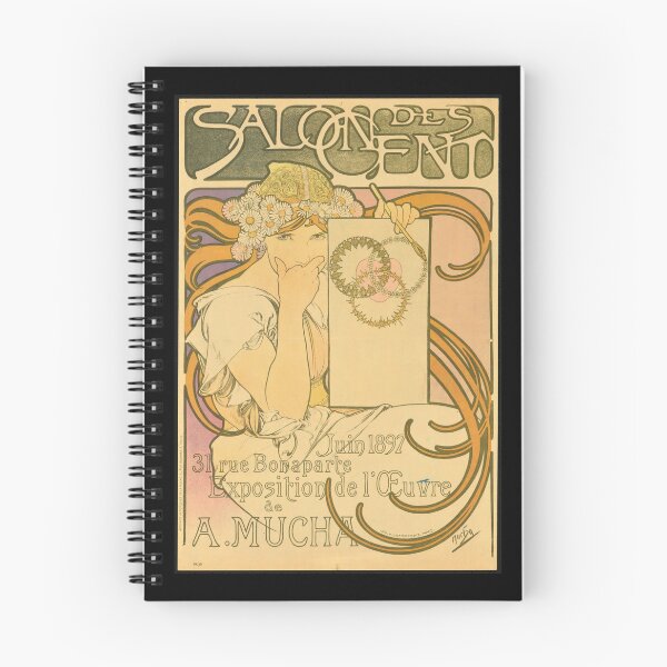 Item preview, Salon des Cent Poster by Alphonse Mucha | Art Nouveau Exhibition Print | Vintage French Wall Art | Elegant Woman Decorative Poster designed and sold by artofuniverse.