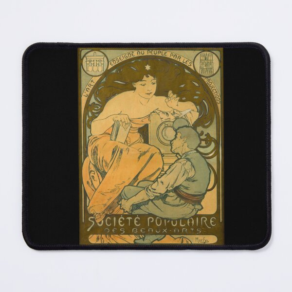 Item preview, Societe Populaire des Beaux-Arts Poster by Alphonse Mucha | Art Nouveau Art Print | Vintage French Wall Art | Elegant Woman Decorative Art designed and sold by artofuniverse.