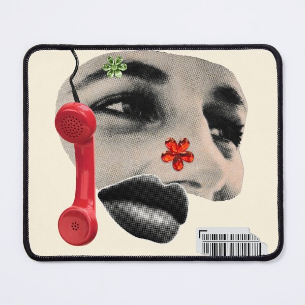 Item preview, Retro Red Phone Collage Artwork designed and sold by NAMKAT.
