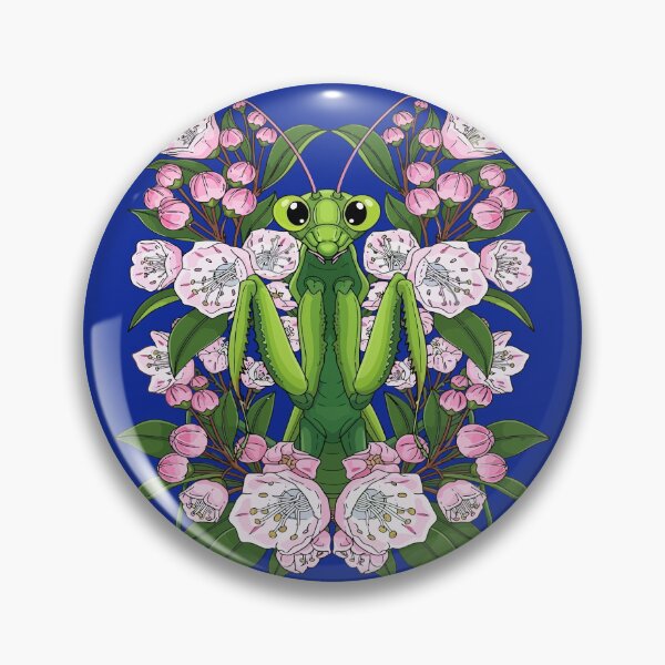 Item preview, Adorable Praying Mantis And Mountain Laurel Blossom designed and sold by taiche.