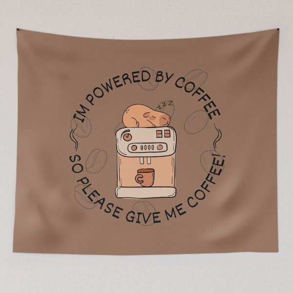 Item preview, Im Powered By Coffee - sleeping capybara on a coffee machine designed and sold by CypisDesign.