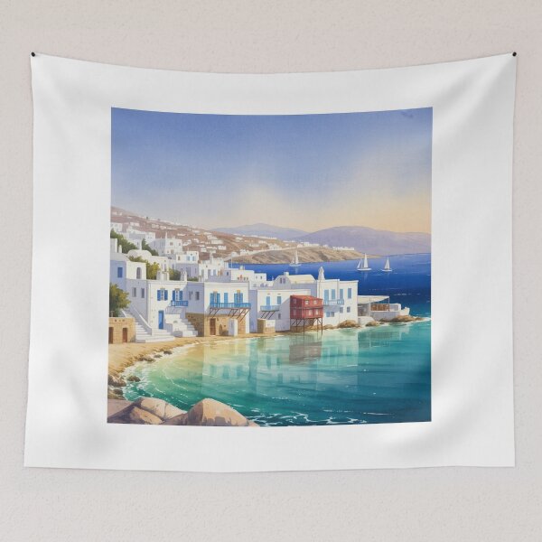 Item preview, Watercolor Mykonos designed and sold by ArtQueen777.