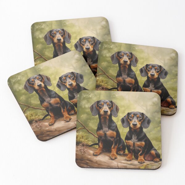 Item preview, Two Dachshunds on a Log designed and sold by PetsArt.