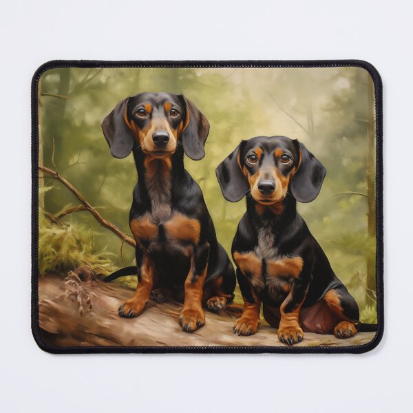 Item preview, Two Dachshunds on a Log designed and sold by PetsArt.