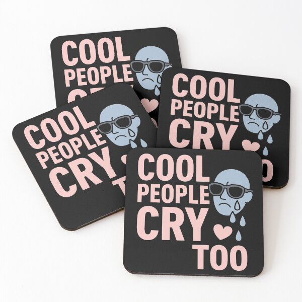 Item preview, Cool People Cry Too – Sadcore Minimalist Statement designed and sold by PulseGraph.