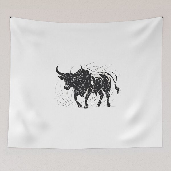 Item preview, Grounded Fury - A Bull Made Of Lines  designed and sold by Domcreations4.