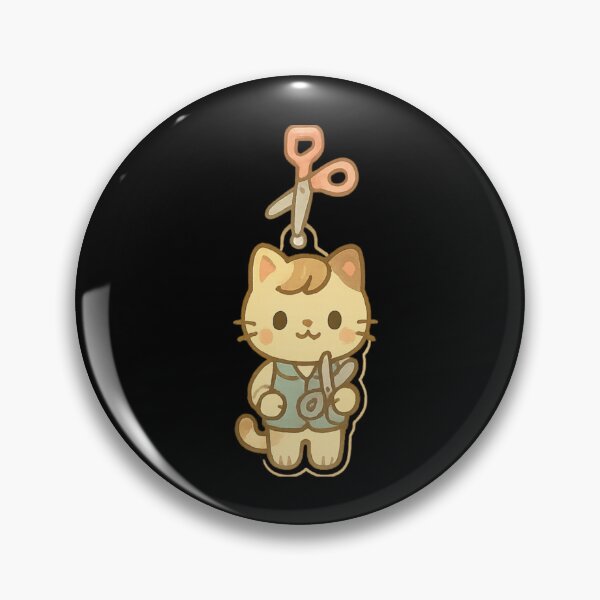 Item preview, Cute Cat Hairdresser Kawaii keychain designed and sold by DamioPolArt.