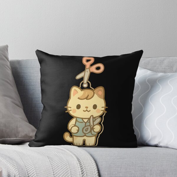 Item preview, Cute Cat Hairdresser Kawaii keychain designed and sold by DamioPolArt.
