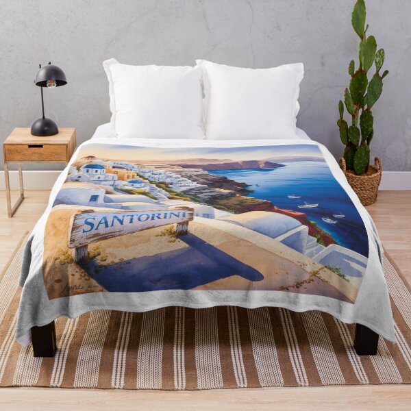 Item preview, Watercolor Santorini designed and sold by ArtQueen777.