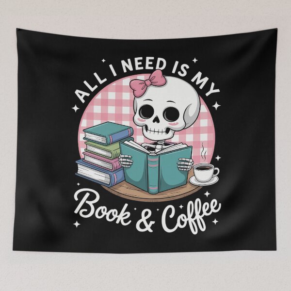 Item preview, Book Lovers All I Need Is Books And Coffee designed and sold by DoorwayThreads.