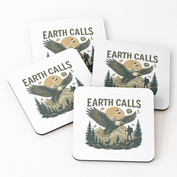 Item preview, Earth Calls Adventure Design – Hiking, Eagle, and Mountain Nature Art designed and sold by Furr-n-Purr.