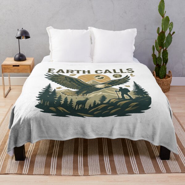 Item preview, Earth Calls Adventure Design – Hiking, Eagle, and Mountain Nature Art designed and sold by Furr-n-Purr.