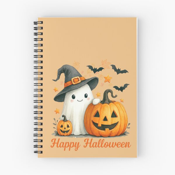 Item preview, happy Halloween a good smiling ghost with a pumpkin designed and sold by DżodżoJoy.