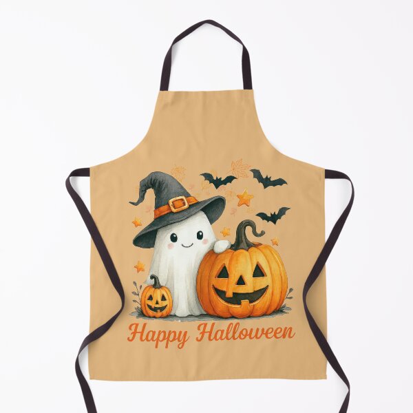 Item preview, happy Halloween a good smiling ghost with a pumpkin designed and sold by DżodżoJoy.