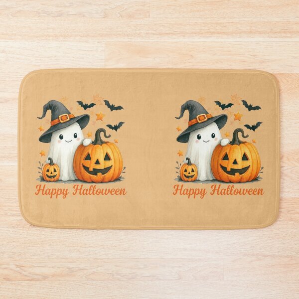 Item preview, happy Halloween a good smiling ghost with a pumpkin designed and sold by DżodżoJoy.